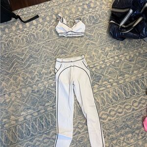 Alo Yoga White and Black Activewear Set